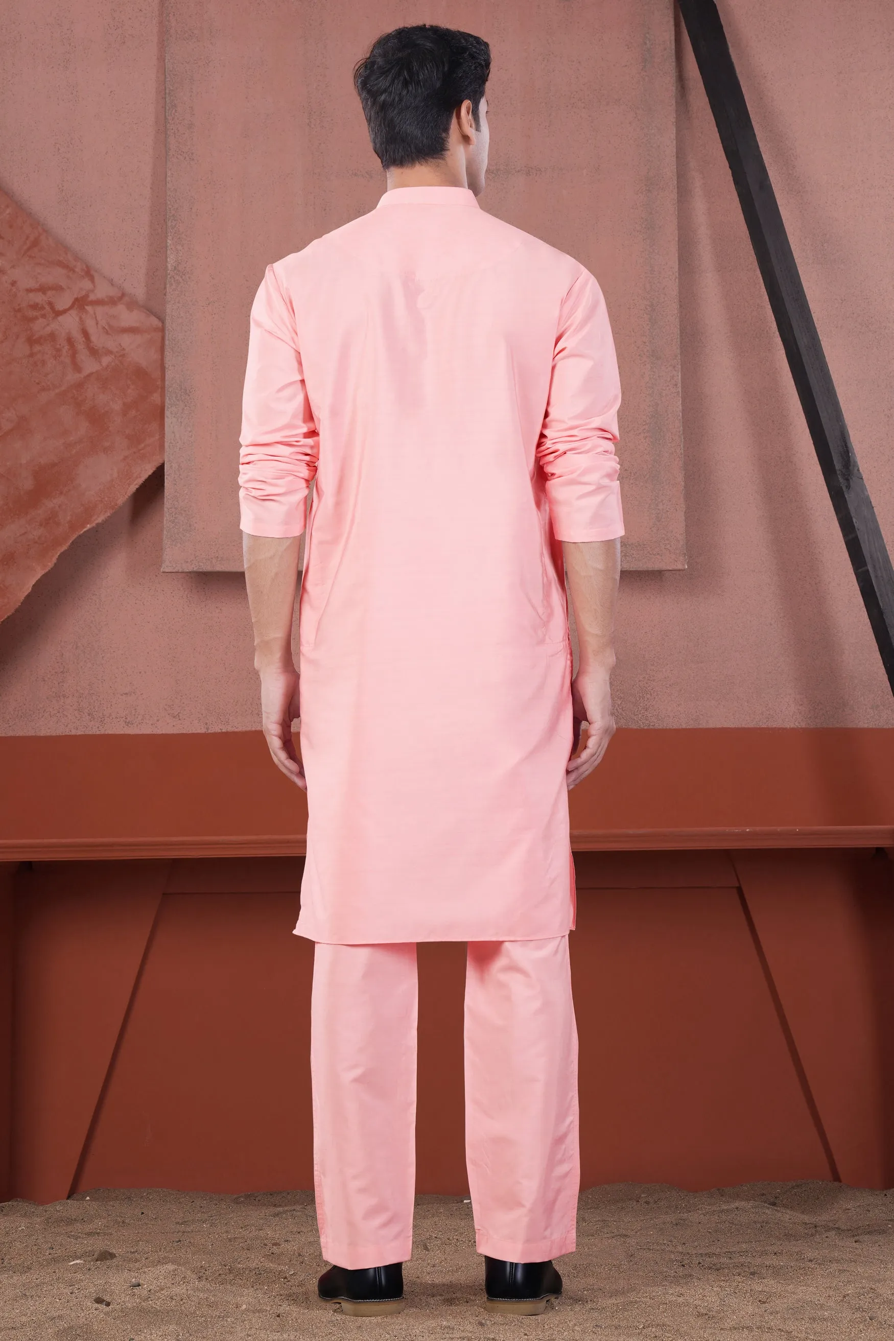 Blossom Pink Subtle Sheen Viscose Kurta