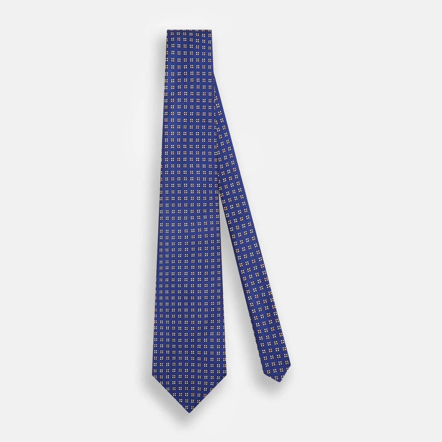 Blue and Yellow Multi Dot Silk Tie