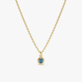 Blue Topaz Charm Necklace, Vienna