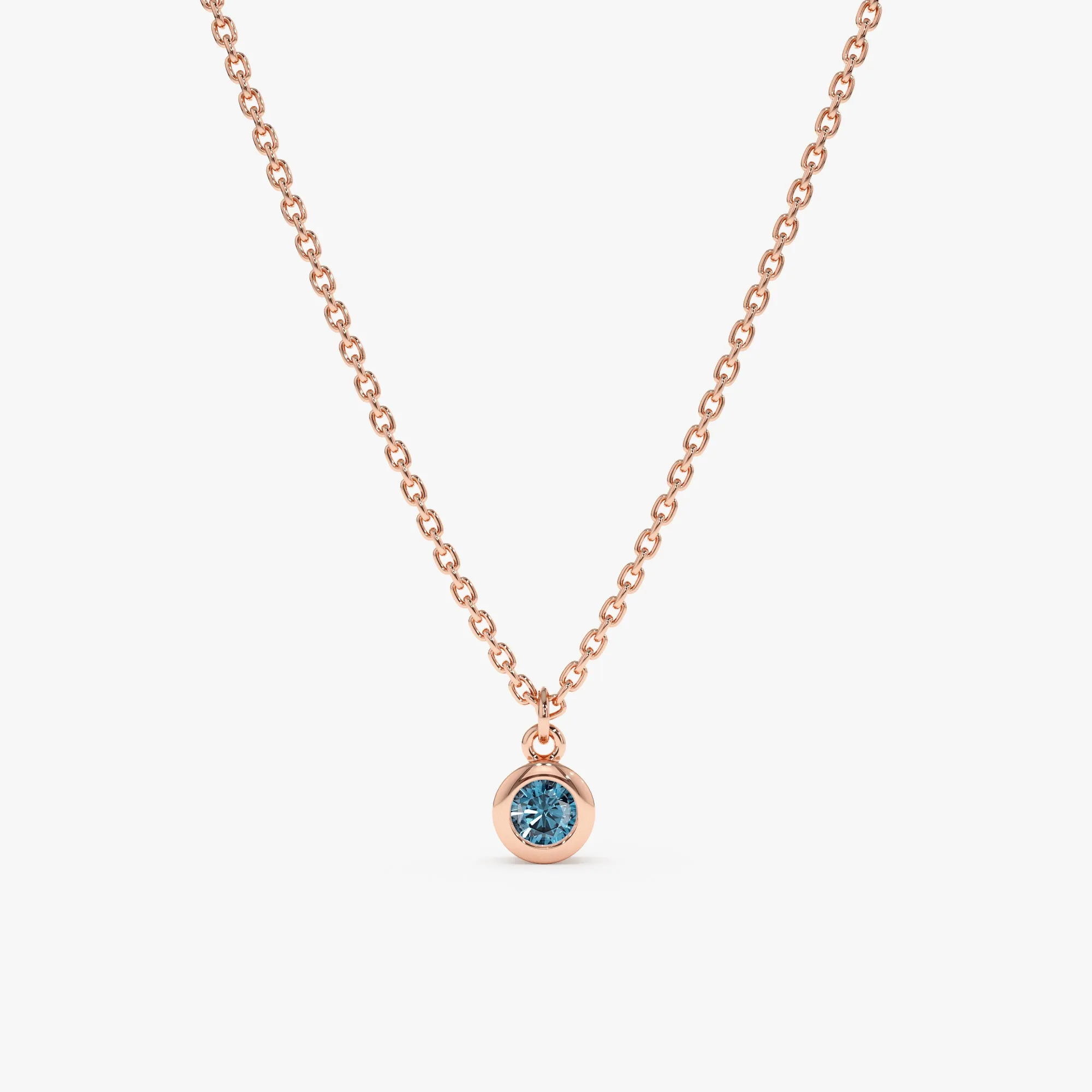 Blue Topaz Charm Necklace, Vienna