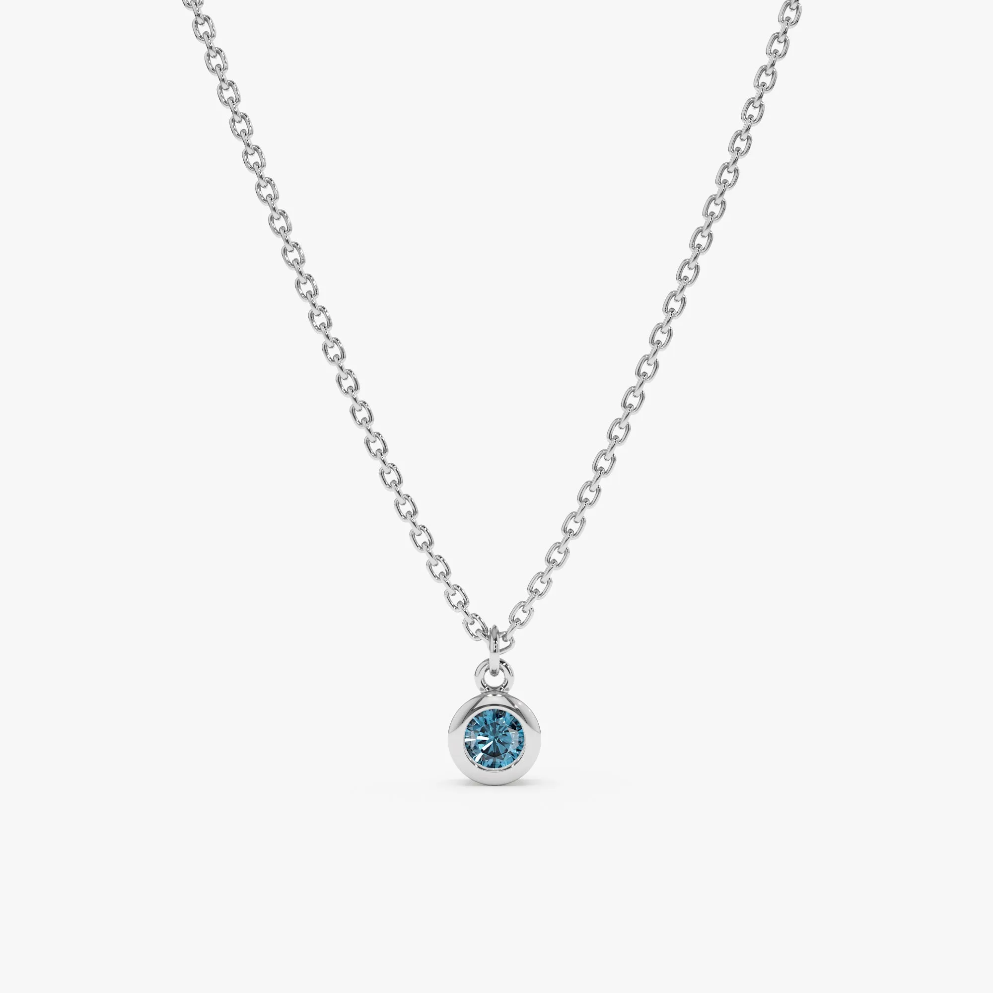 Blue Topaz Charm Necklace, Vienna