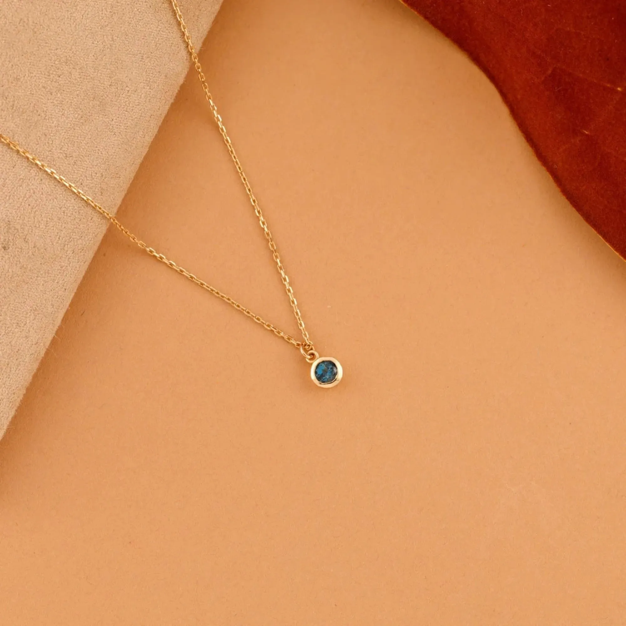 Blue Topaz Charm Necklace, Vienna