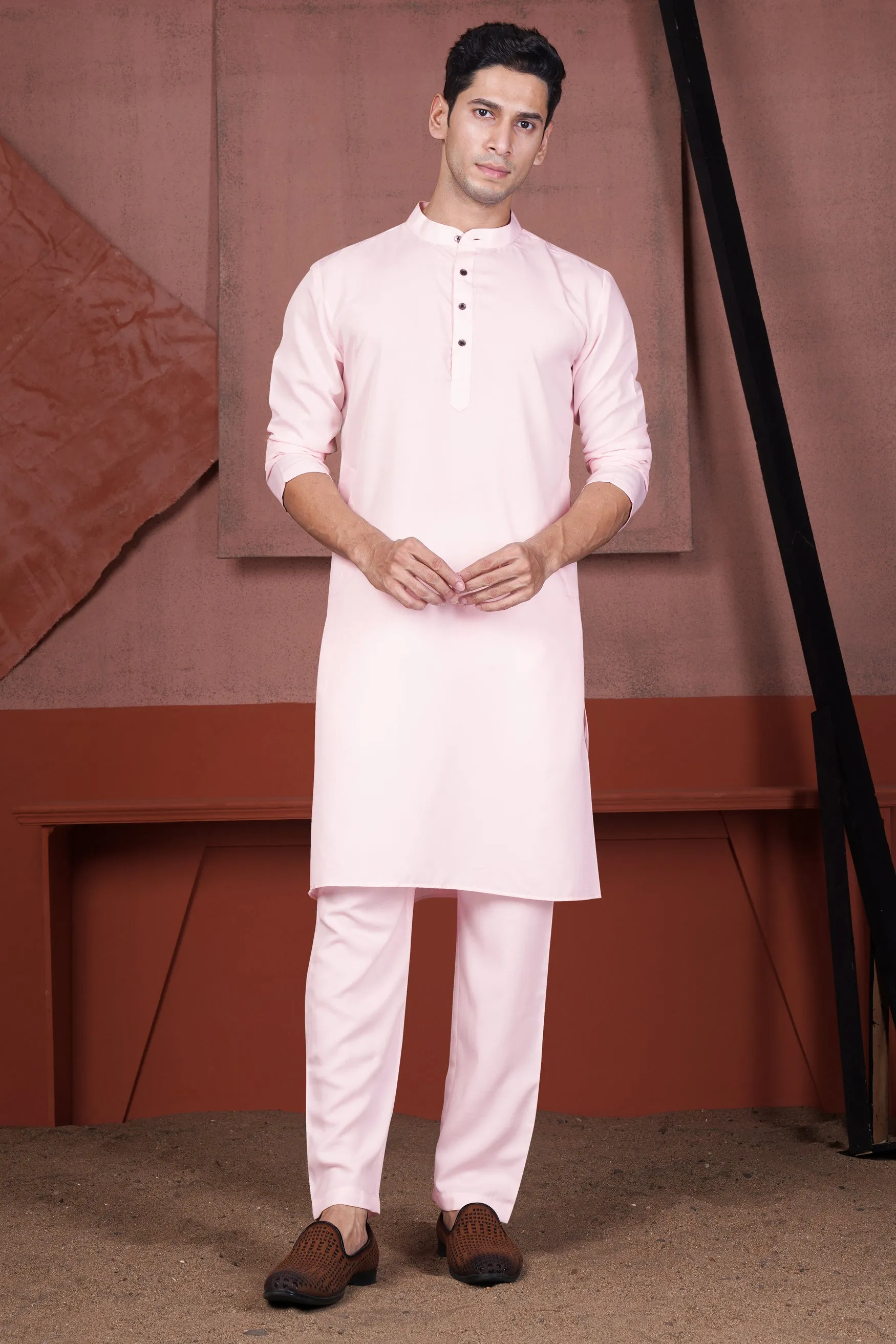 Blush Peach Viscose Kurta