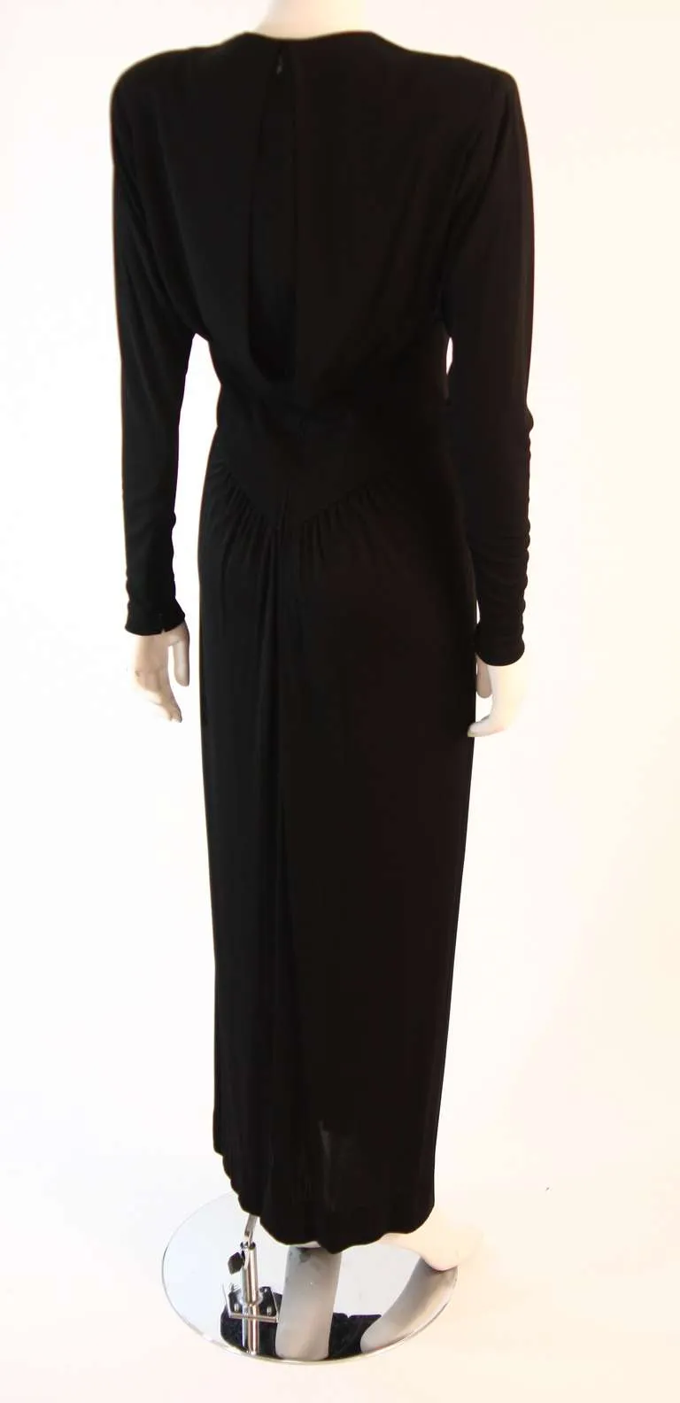 BOB MACKIE Black Embellished Bodice Gown