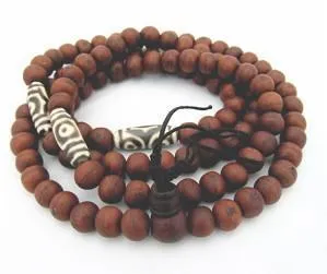 Bodhi Seed Mala with dZi Spacers