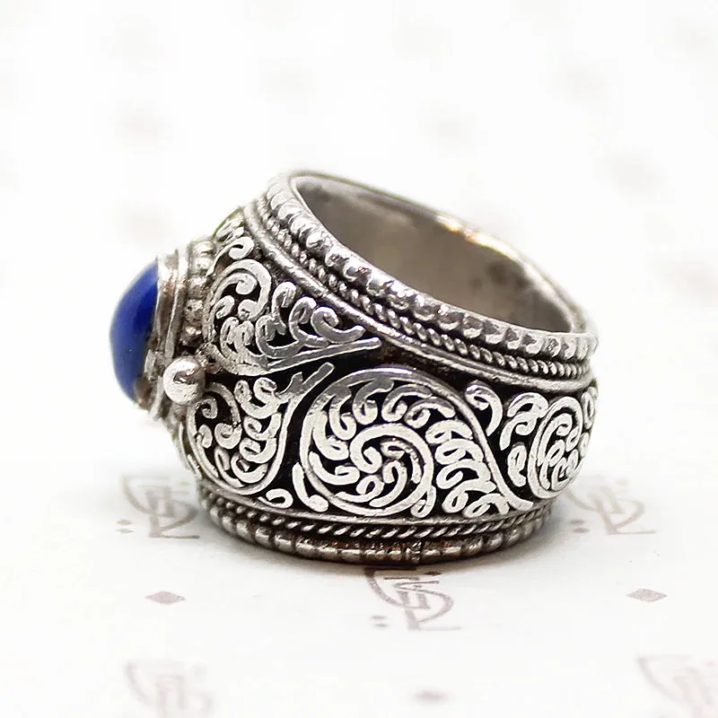 Bold Bohemian Beauty Lapis & Silver Band