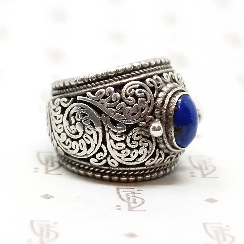 Bold Bohemian Beauty Lapis & Silver Band