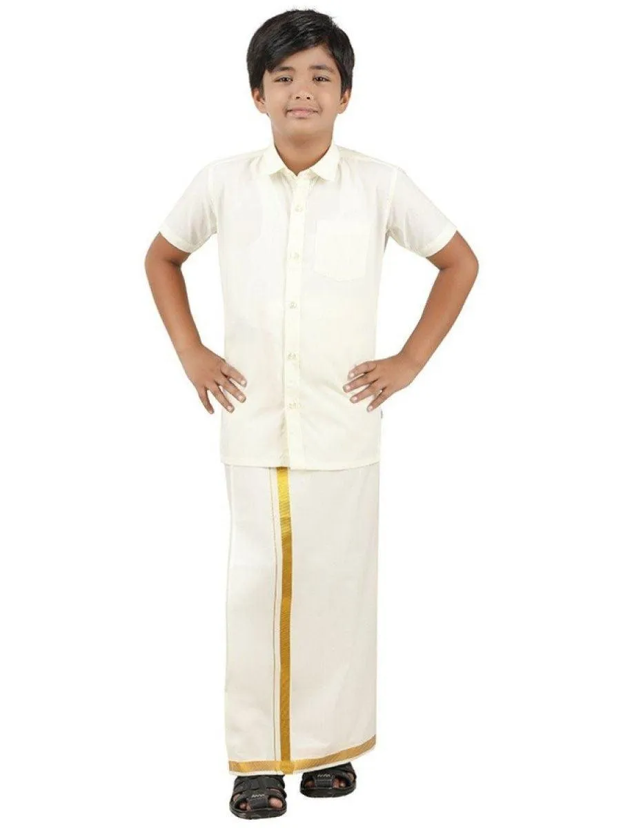 Boys Single Layer Dhoti Cream