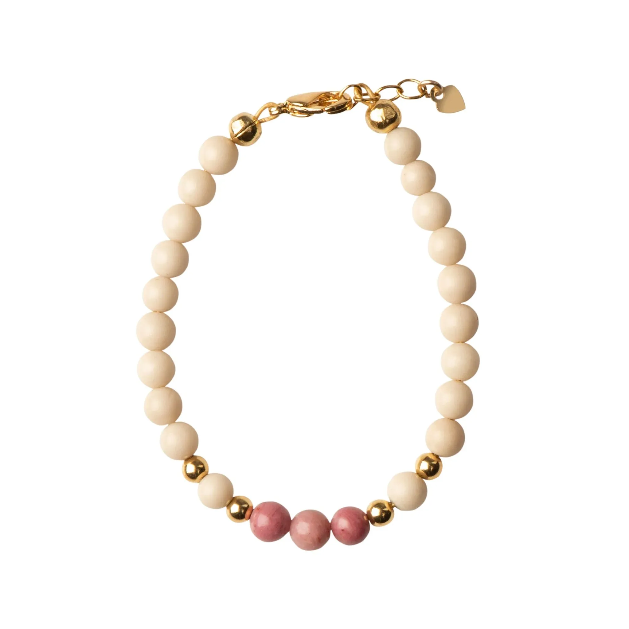 bracelet white and blush beads - white/blush