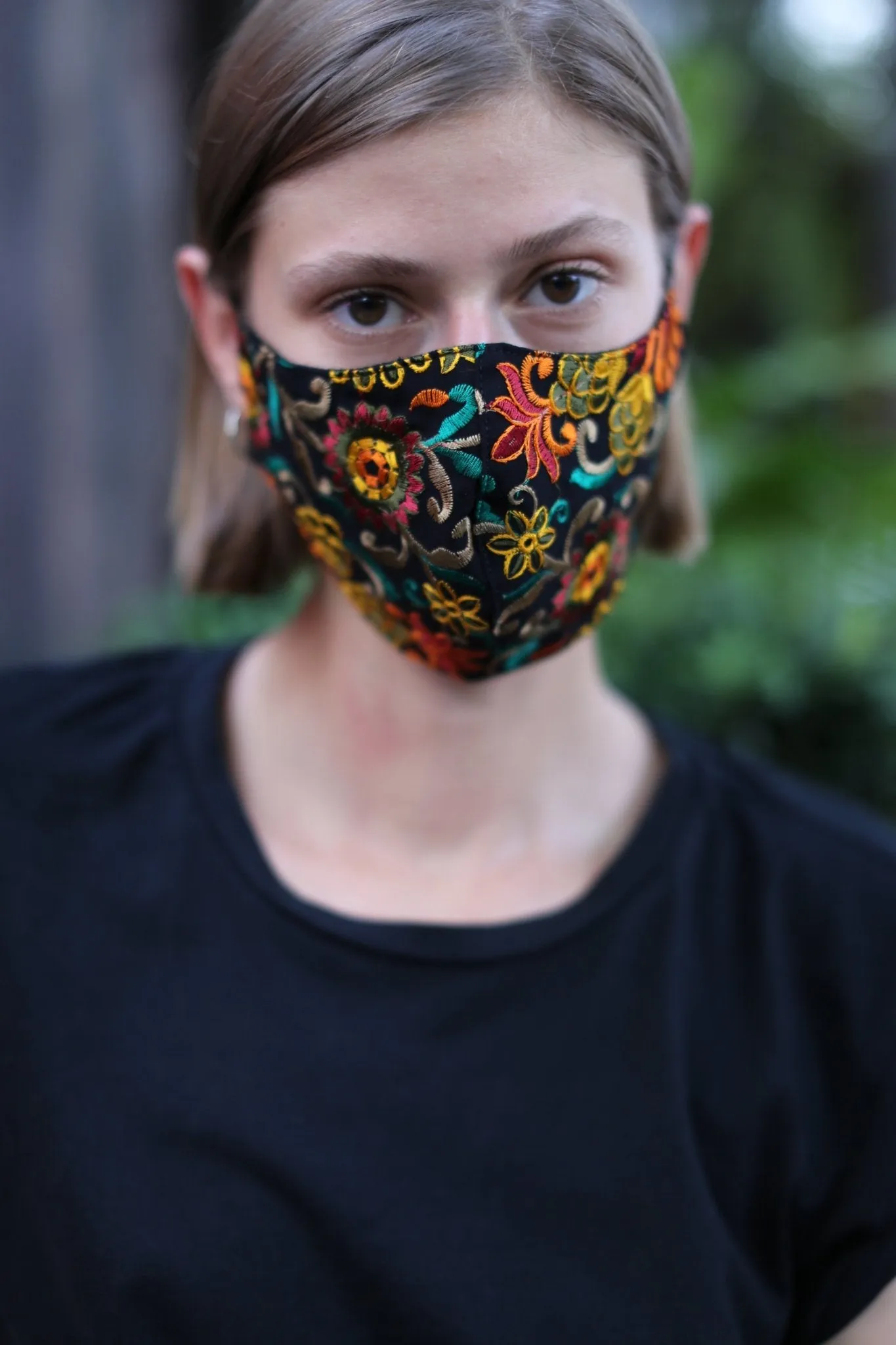 CHIFFON EMBROIDERED FACE MASK MARLA