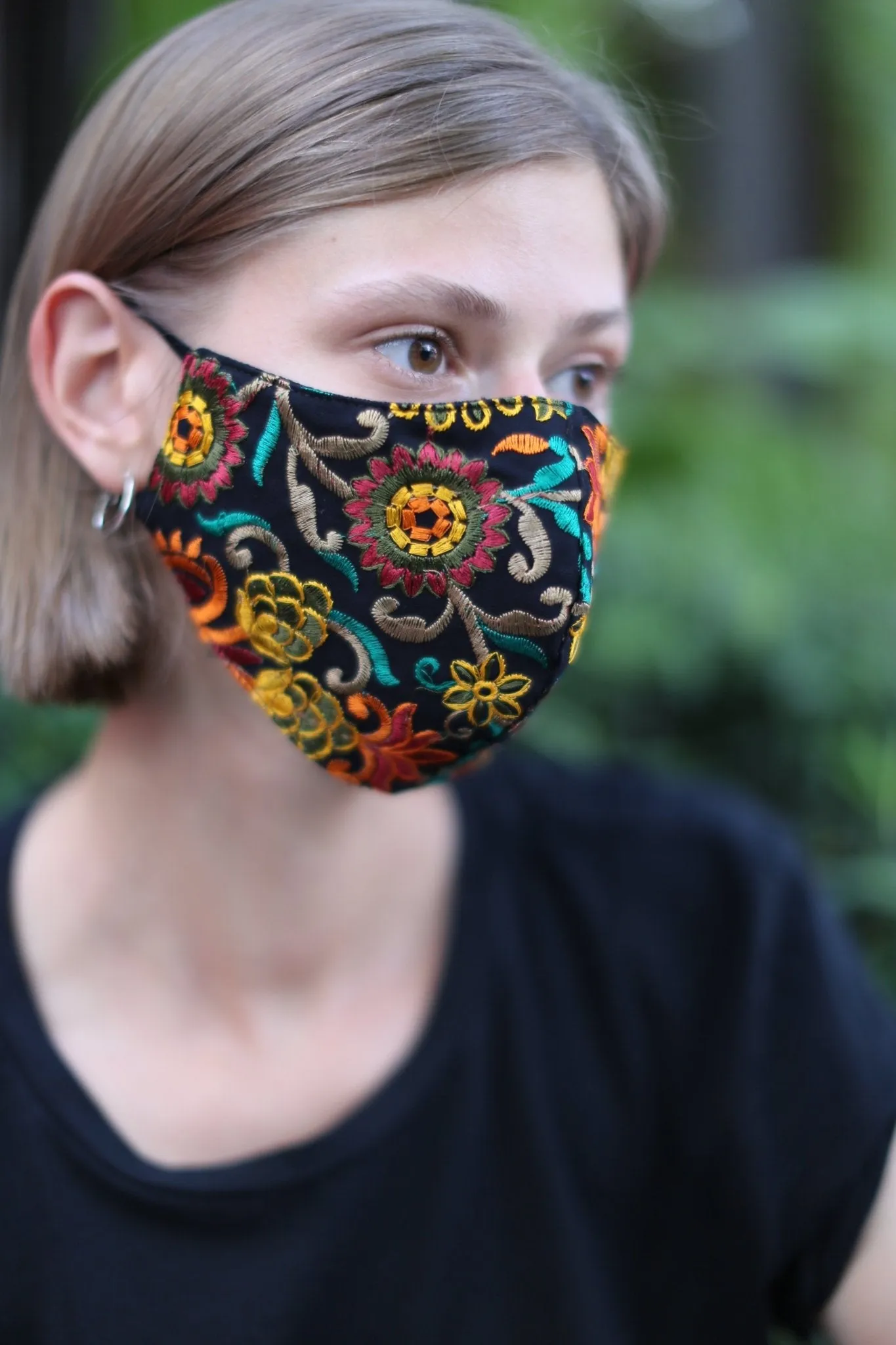 CHIFFON EMBROIDERED FACE MASK MARLA