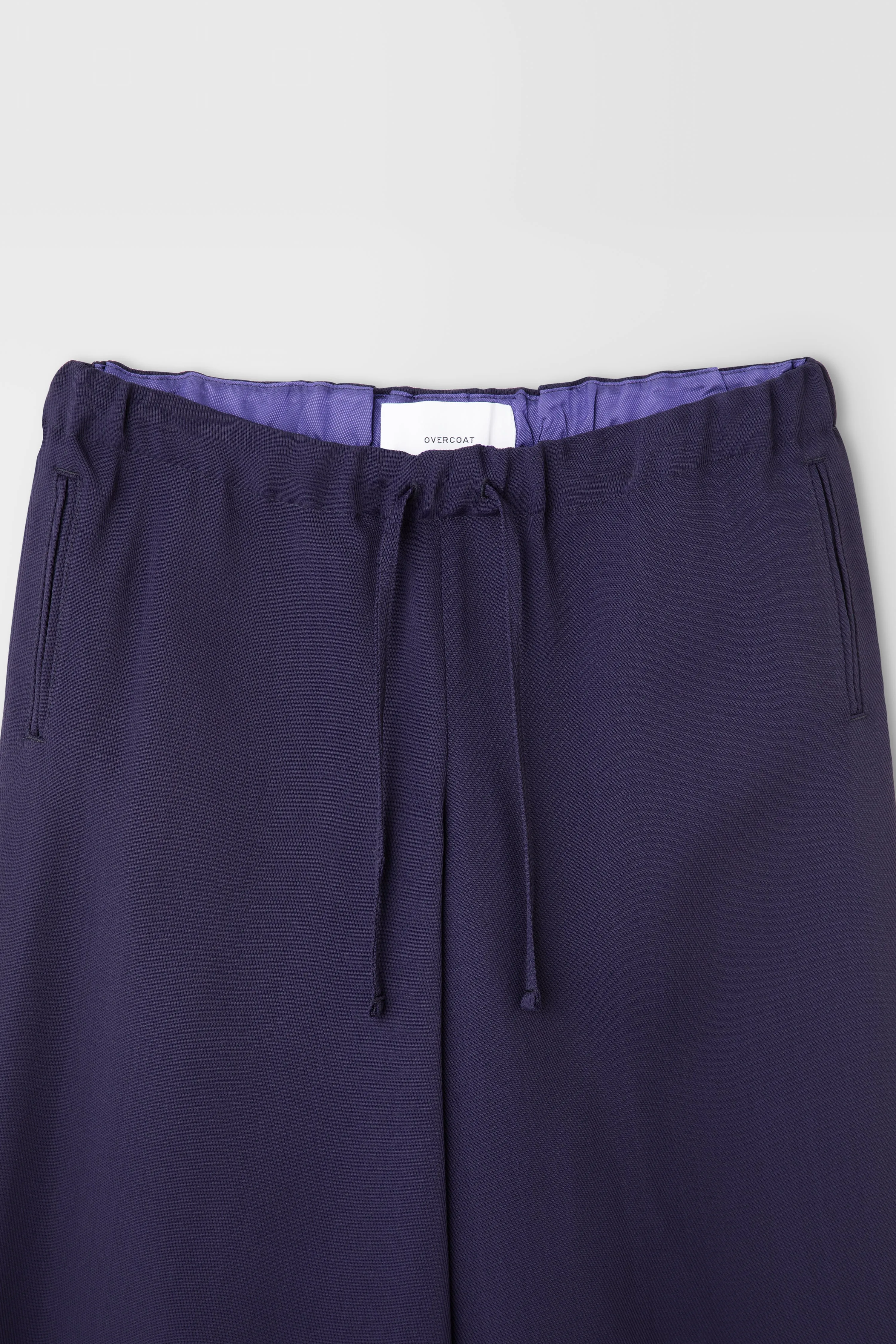 Classic Rayon Tricotine Drawstring Trouser in Navy