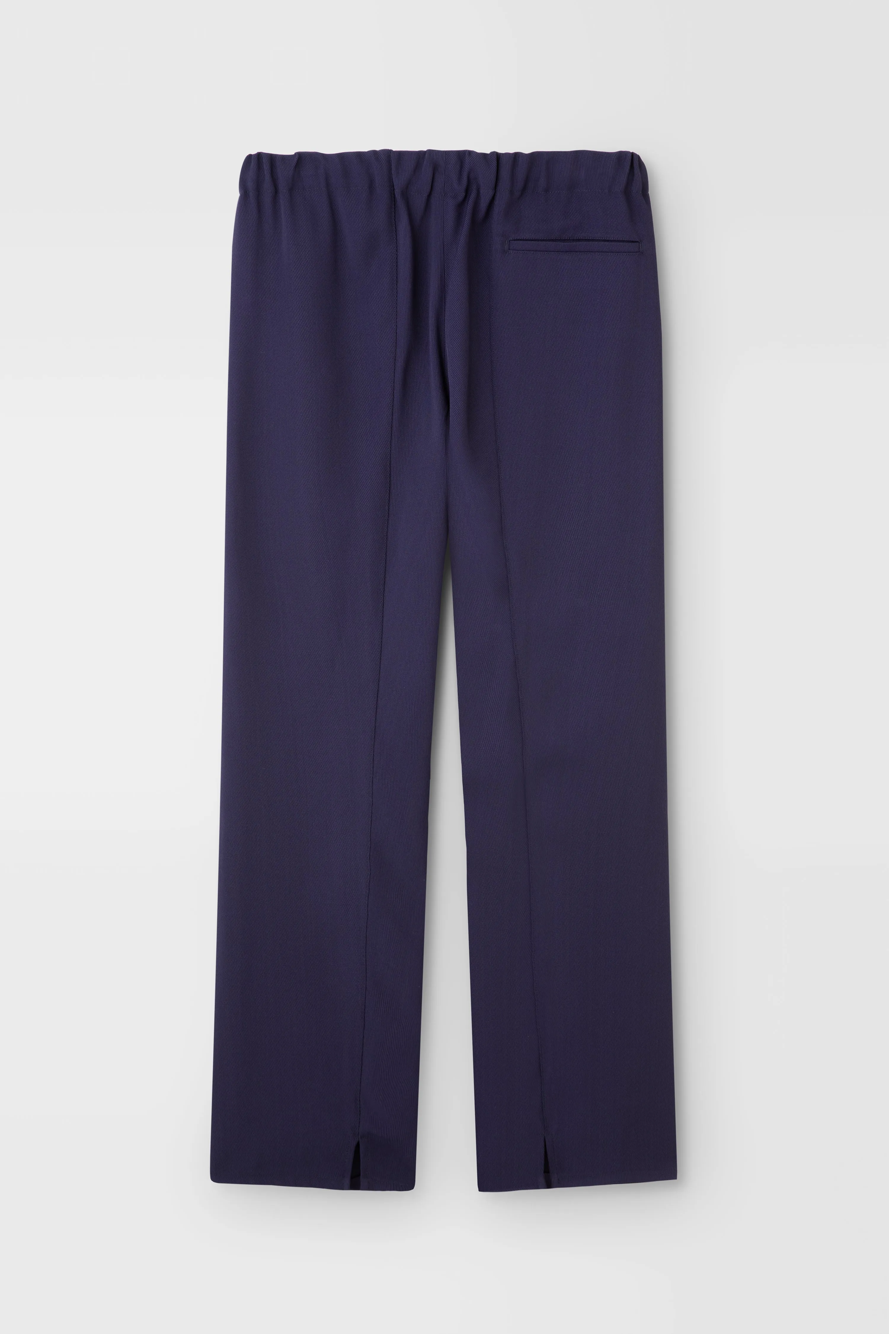 Classic Rayon Tricotine Drawstring Trouser in Navy