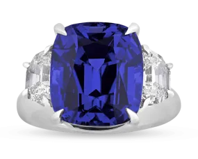 Color-Change Sapphire Ring, 12.40 Carats