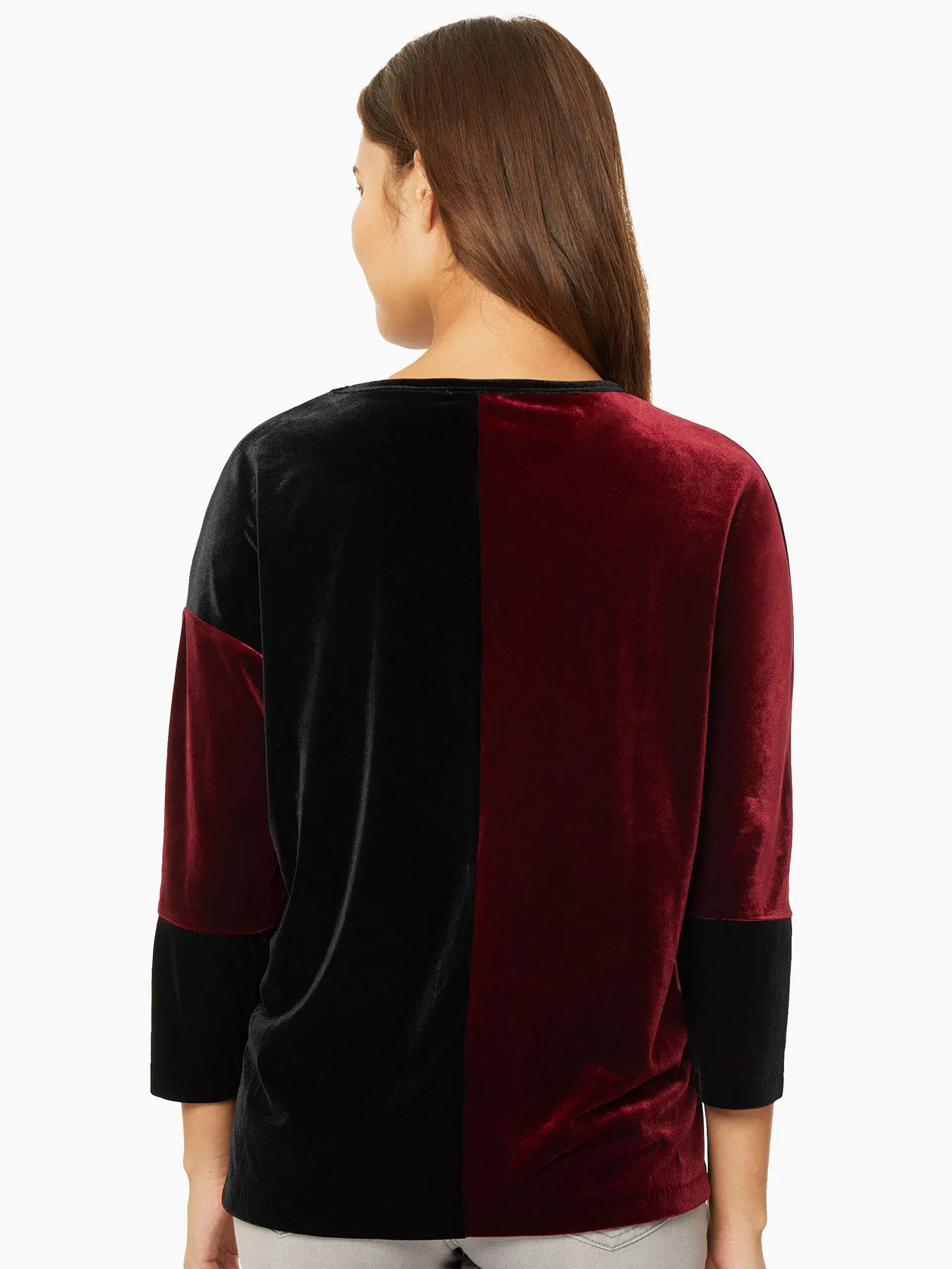 Colorblock Velour Dolman Tunic