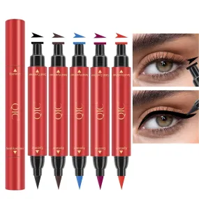 Colorful Double Head Triangular Seal Eyeliner Pen Waterproof And Non Dizzy Makeup