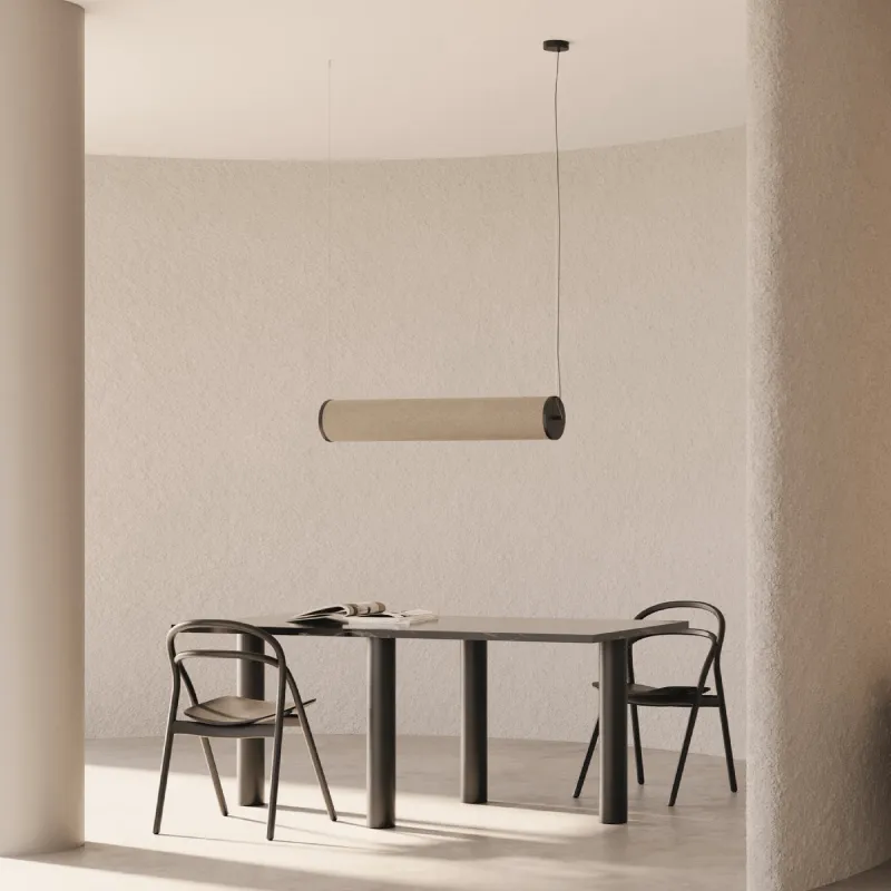 Contemporary Linen Linear Pendant