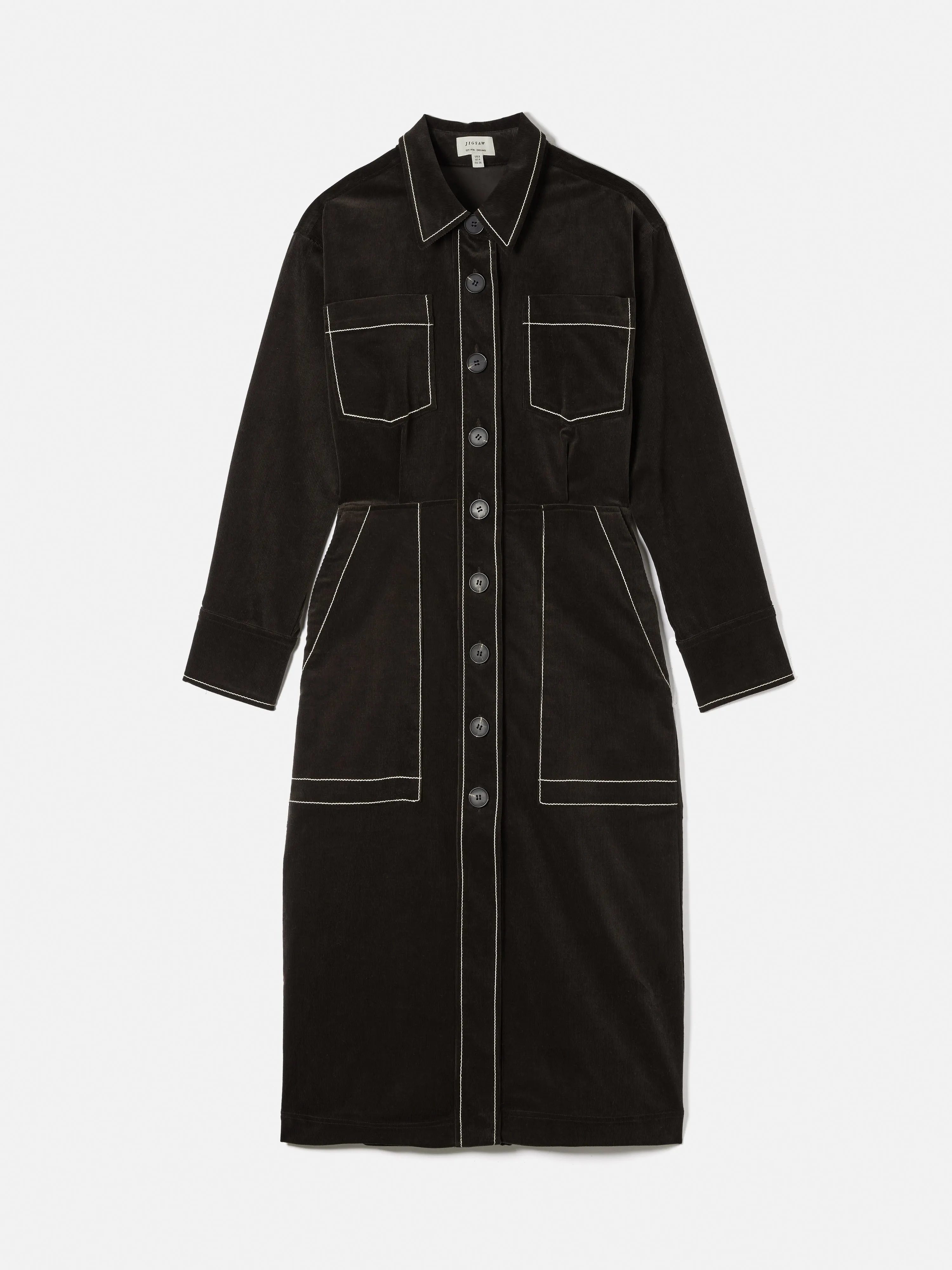 Cord Shirt Dress | Brown