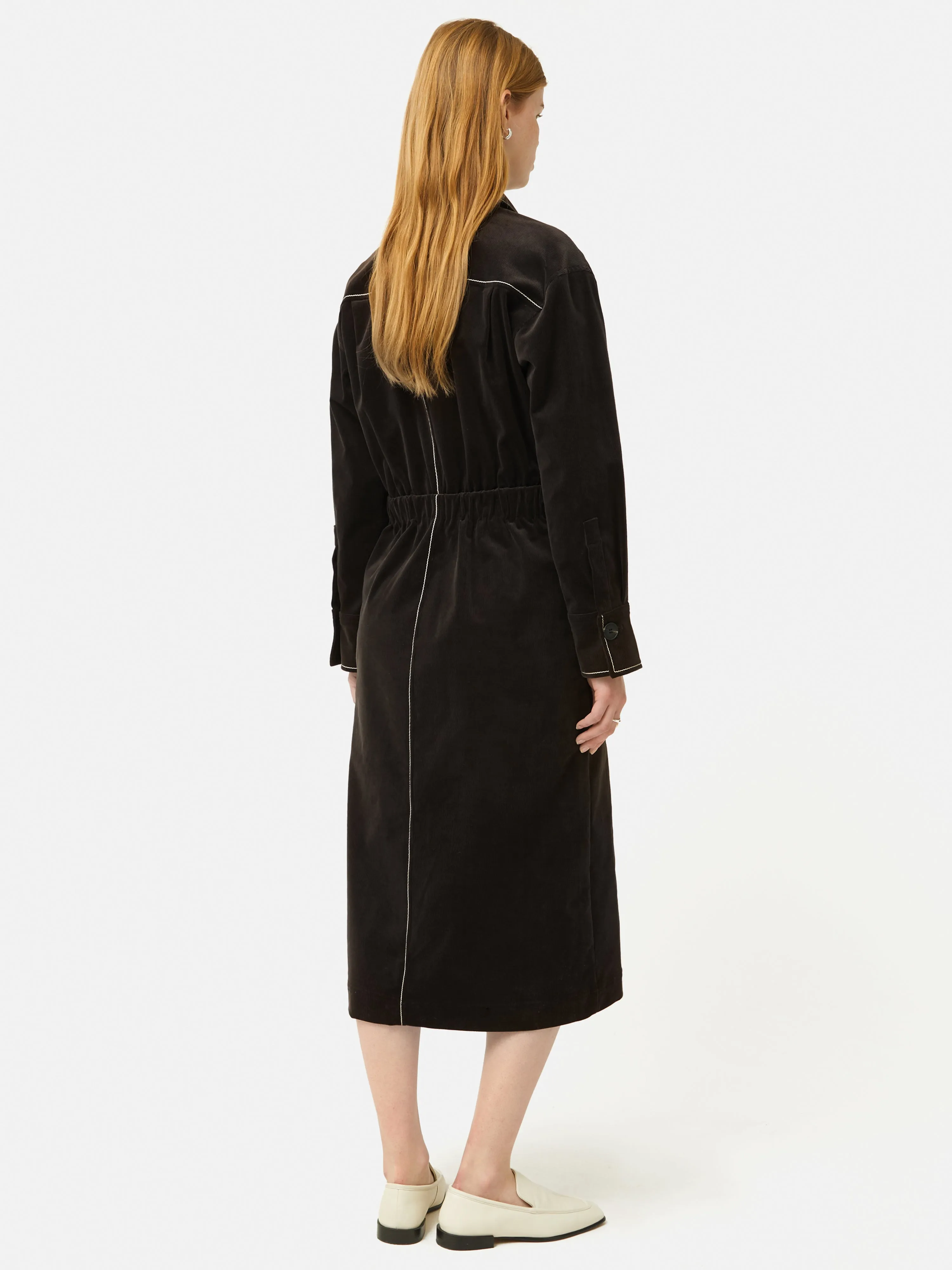 Cord Shirt Dress | Brown