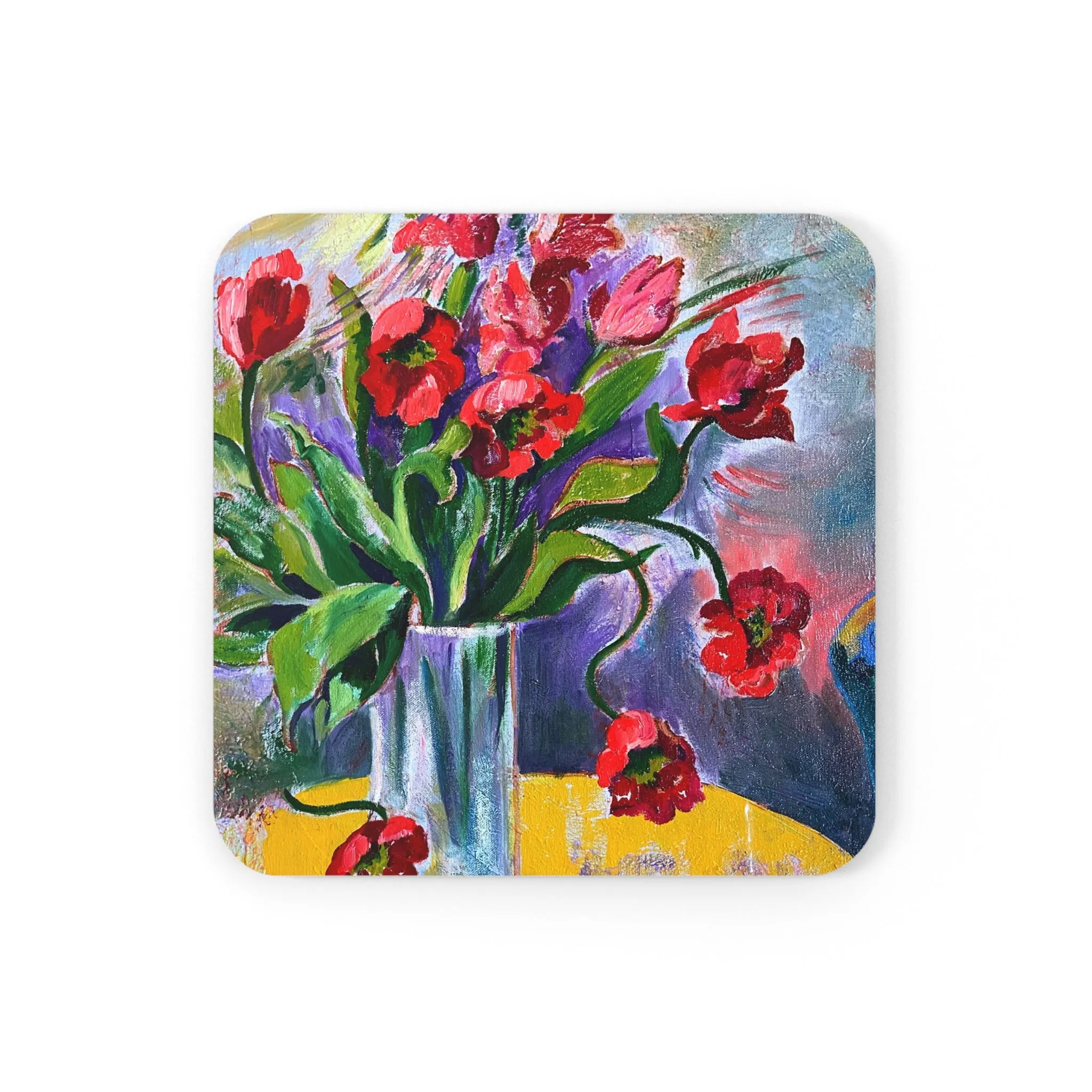 Corkwood Coaster Set - Poppy Party