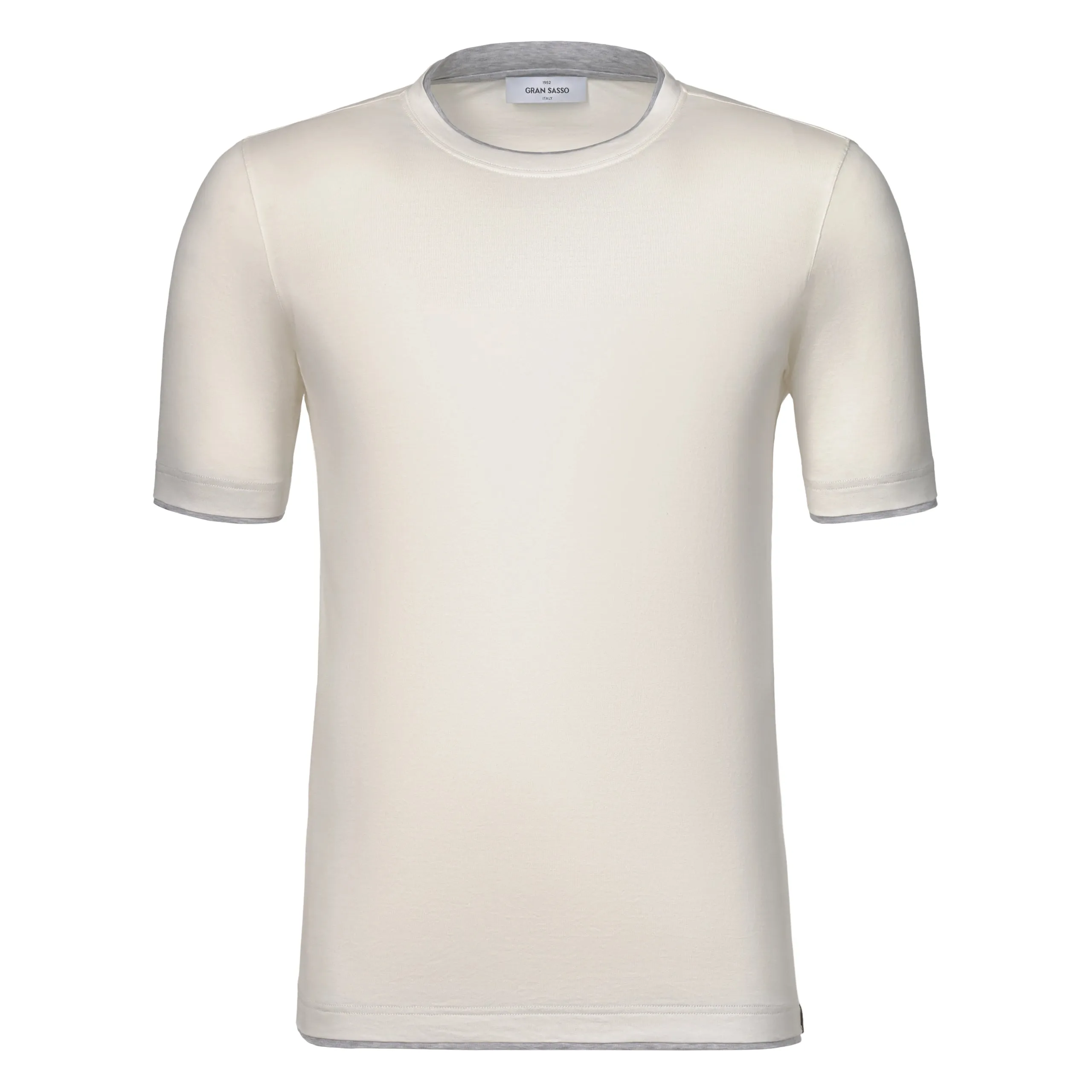 Cotton Crew-Neck T-Shirt in Cream