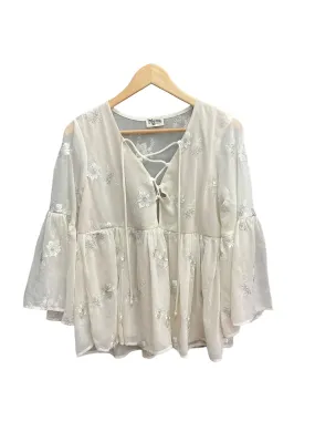 Cream Top Long Sleeve Mumu, Size M