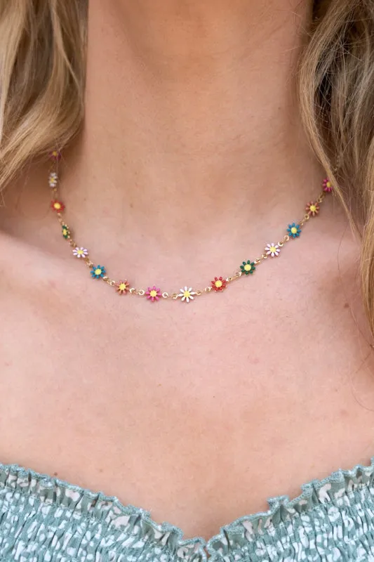 daisy choker - multicolor