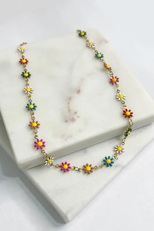 daisy choker - multicolor