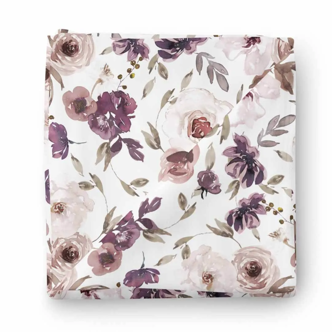 Demi's Dusty Purple Floral Oversized Swaddle Blanket