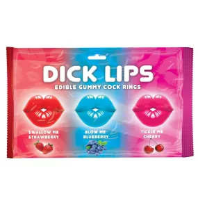 Dick Lips Edible Gummy Cock Rings 3-Pack