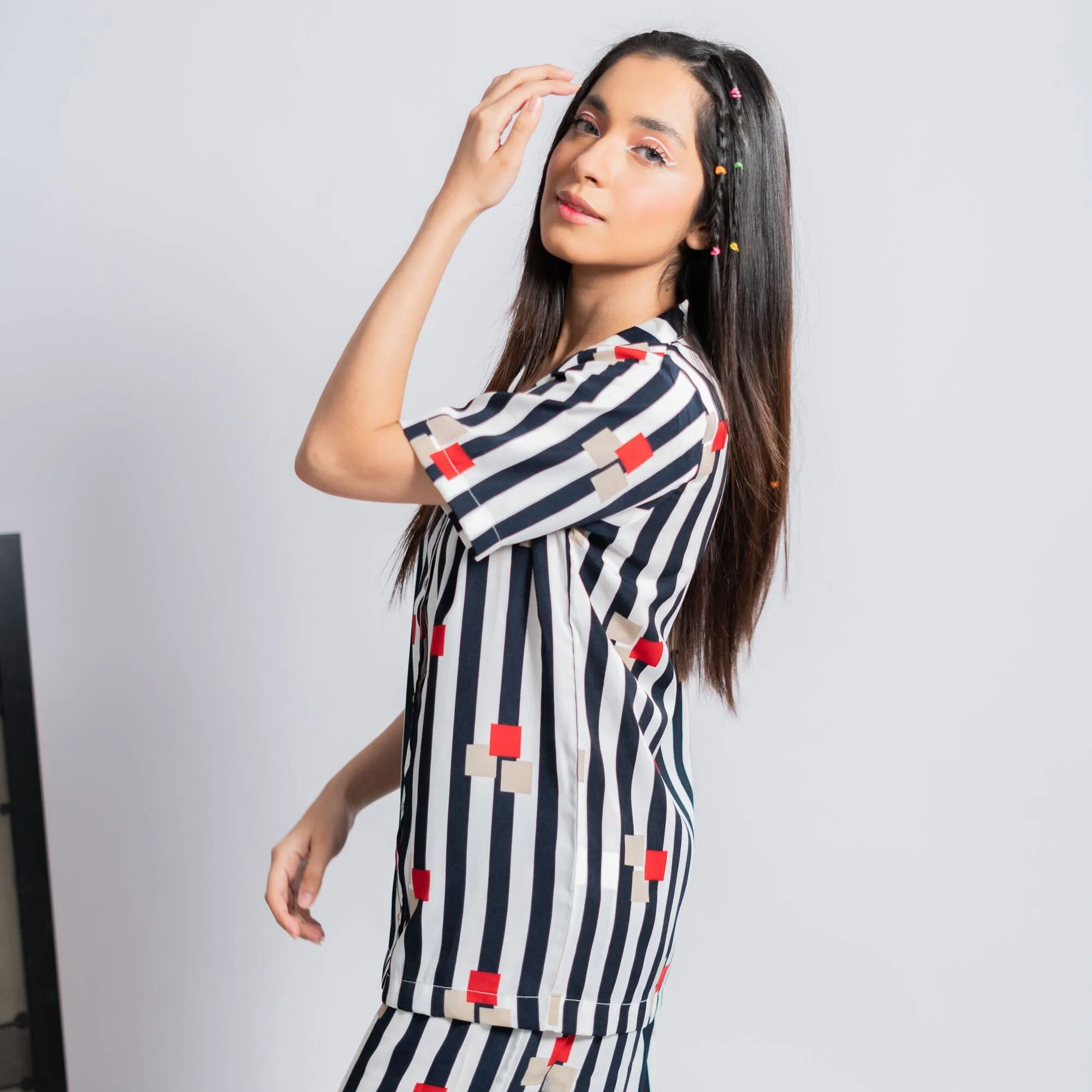 East West Women's Stripes Design Co-Ord Set