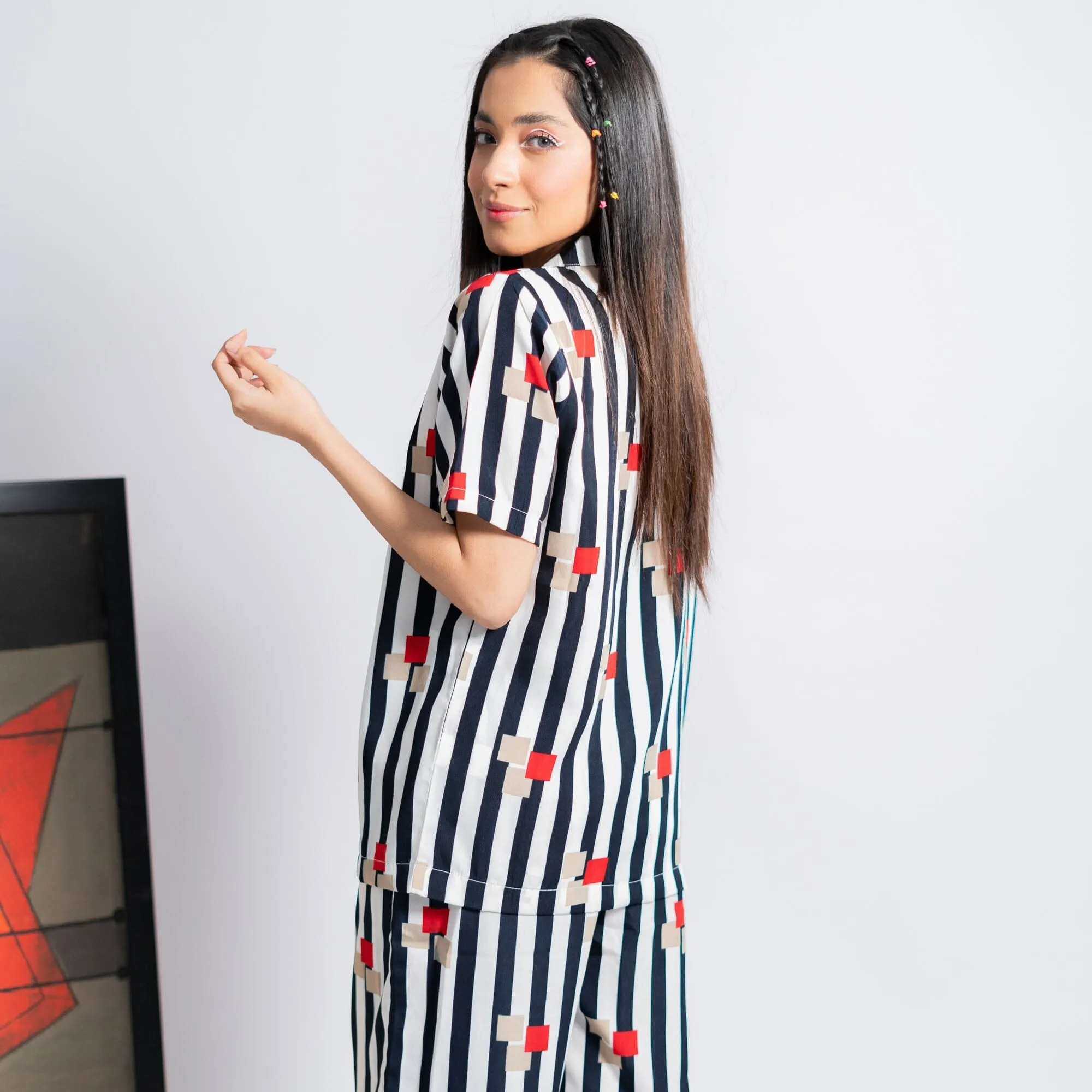 East West Women's Stripes Design Co-Ord Set