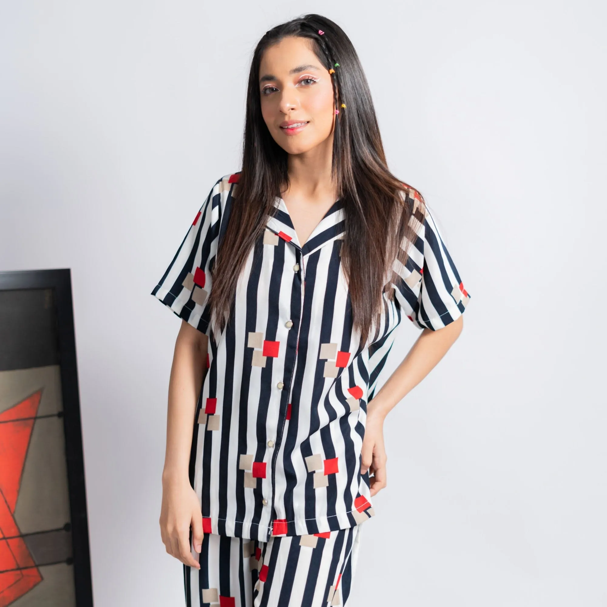 East West Women's Stripes Design Co-Ord Set