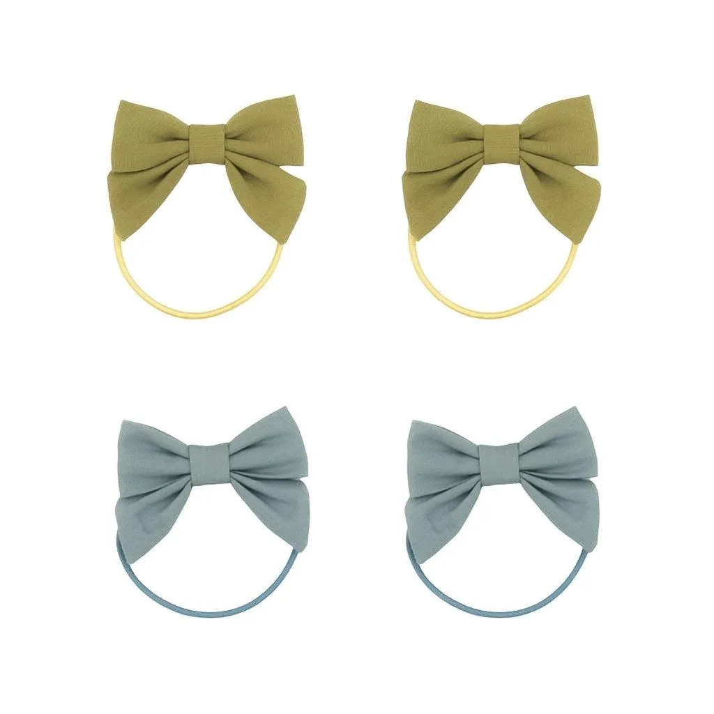 Fable Bow Ponies set of 4 - Chartreuse, Sky Blue