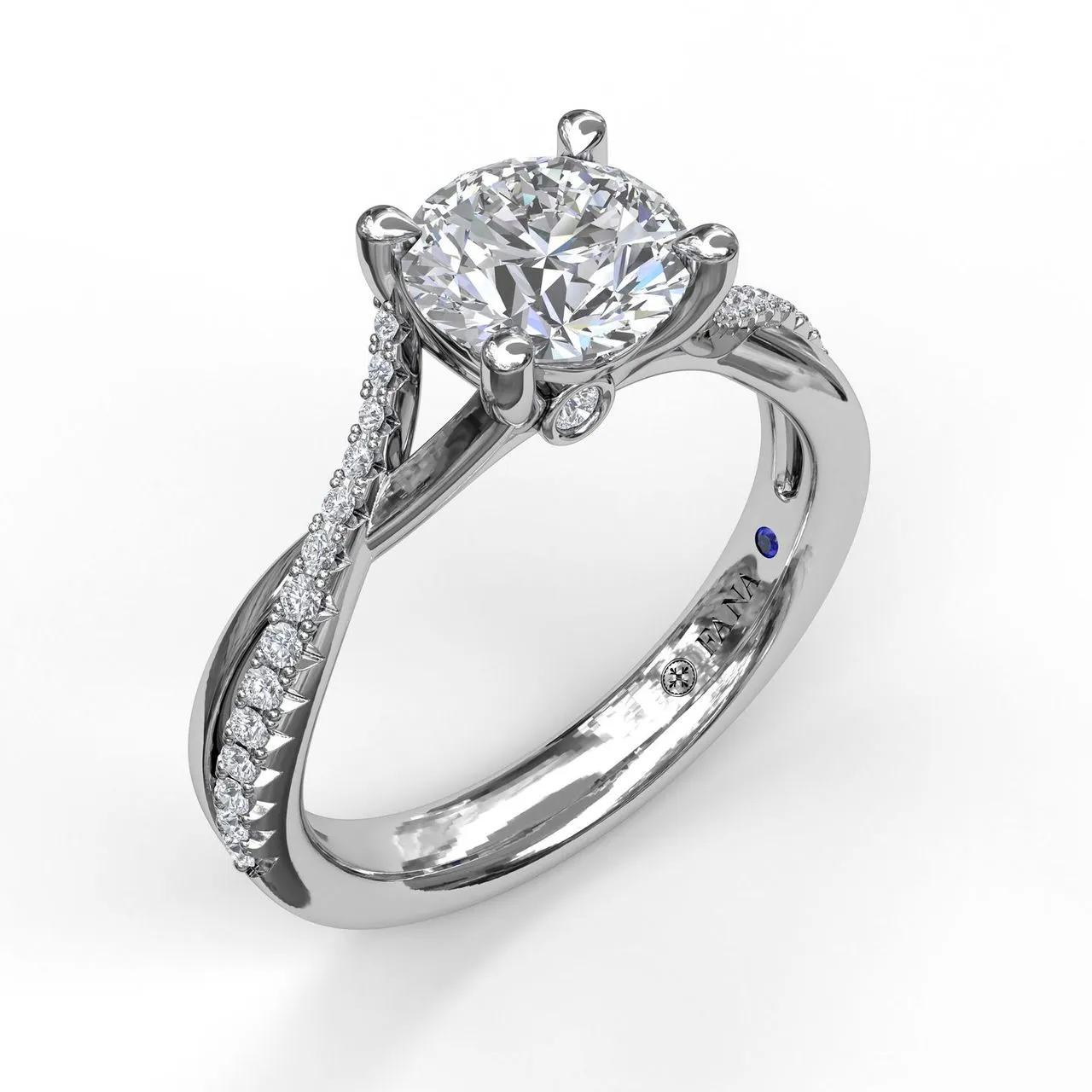 Fana Alternating Diamond Twist Engagement Ring 3477