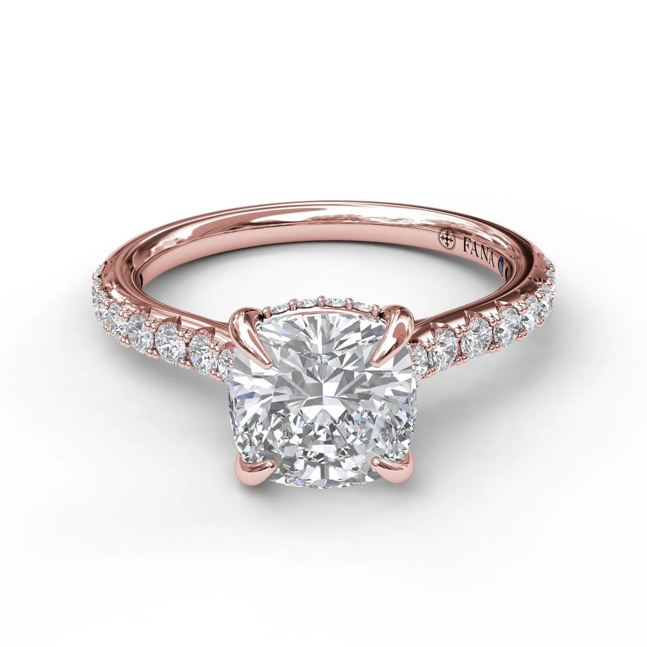 Fana Classic Cushion Cut Solitaire With Hidden Halo 3026