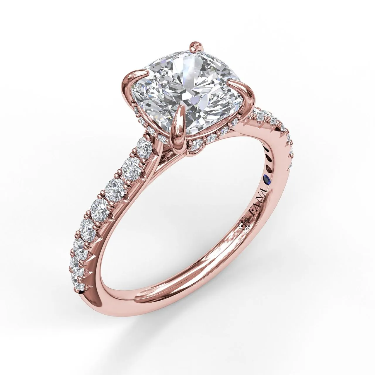 Fana Classic Cushion Cut Solitaire With Hidden Halo 3026