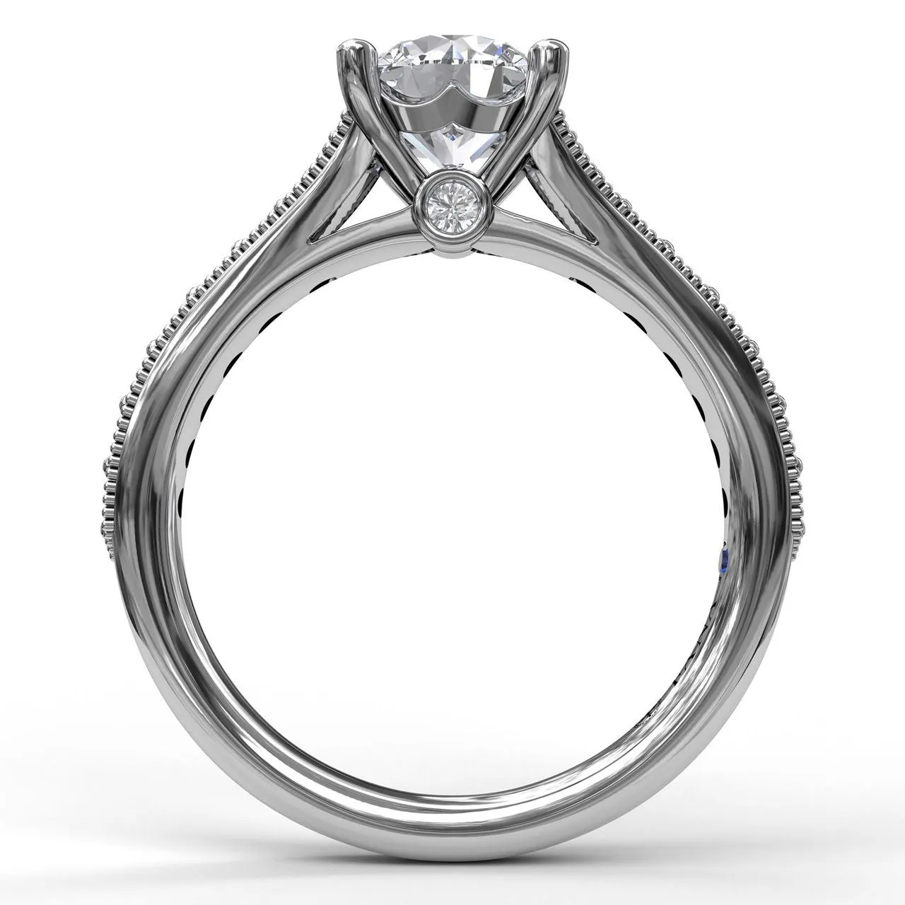 Fana Classic Diamond Engagement Ring with Detailed Milgrain Band 3827