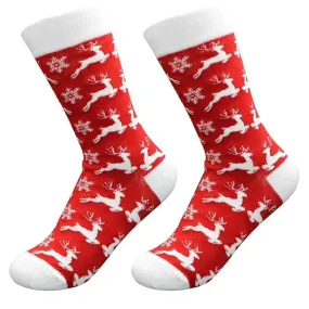 Festive Frolicking Reindeers Holiday Socks (Adult Medium - Women's Shoe Sizes 5-10)