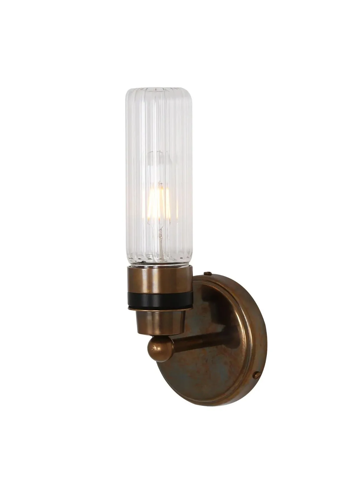 Firth Rippled Glass Cylinder Bathroom Wall Light