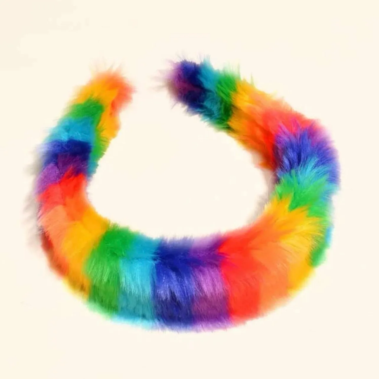 Fuzzy Rainbow Headband - Handmade Headpiece, Rainbow Headpiece, Fuzzy Headband, PRIDE Headband