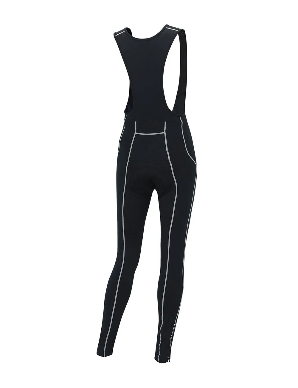 Herren Thermo Fahrradhose Lang Trägerhose Pro Schwarz-Silber Setprodukt