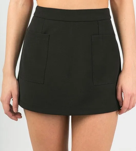 Izzy Black Pocket Detail Skort