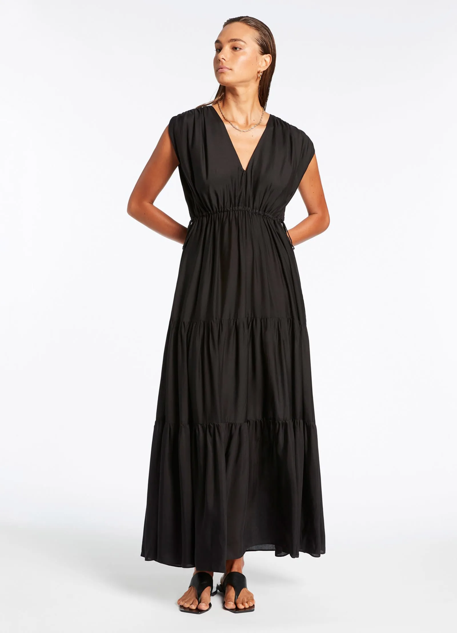 Jetset Tiered Maxi Dress - Black