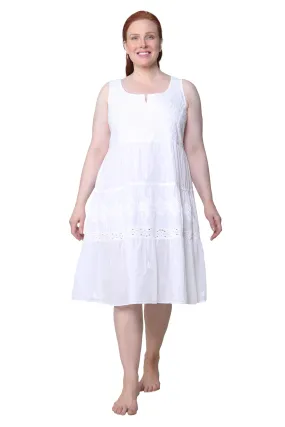 La Cera Plus Size Sleeveless Tiered Chemise