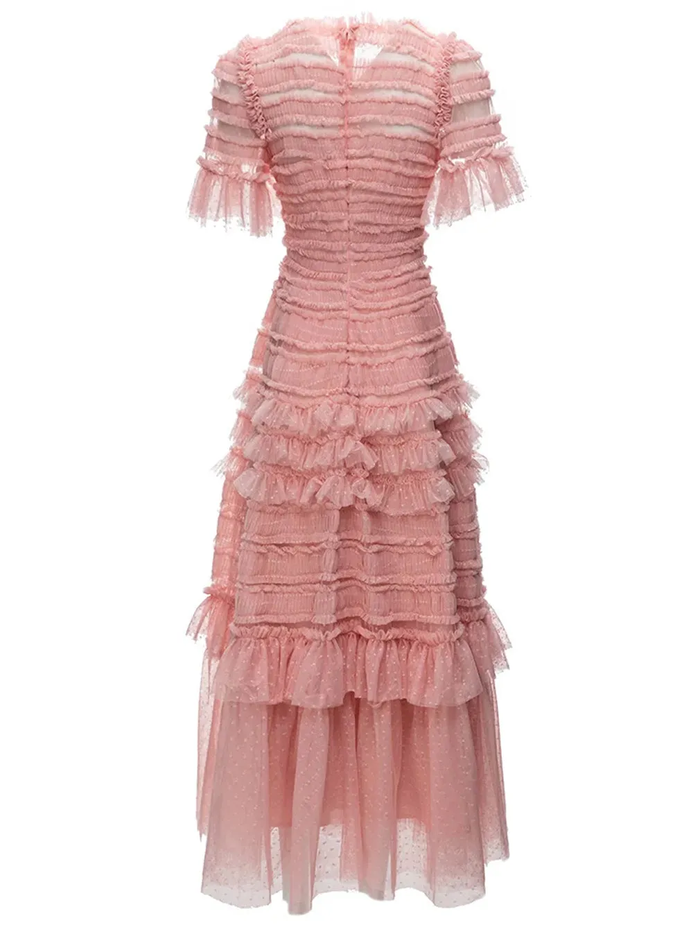 LANTE Ruffle Dress in Blush Pink