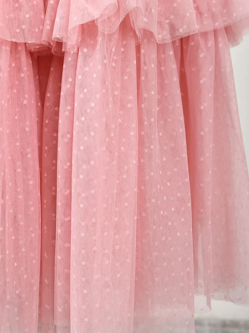 LANTE Ruffle Dress in Blush Pink