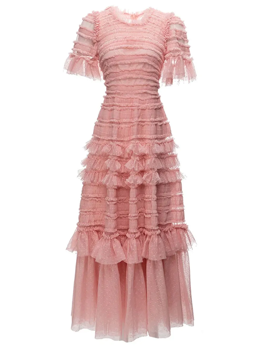 LANTE Ruffle Dress in Blush Pink