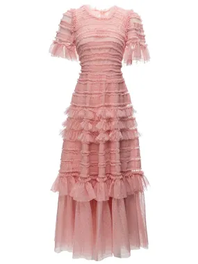 LANTE Ruffle Dress in Blush Pink