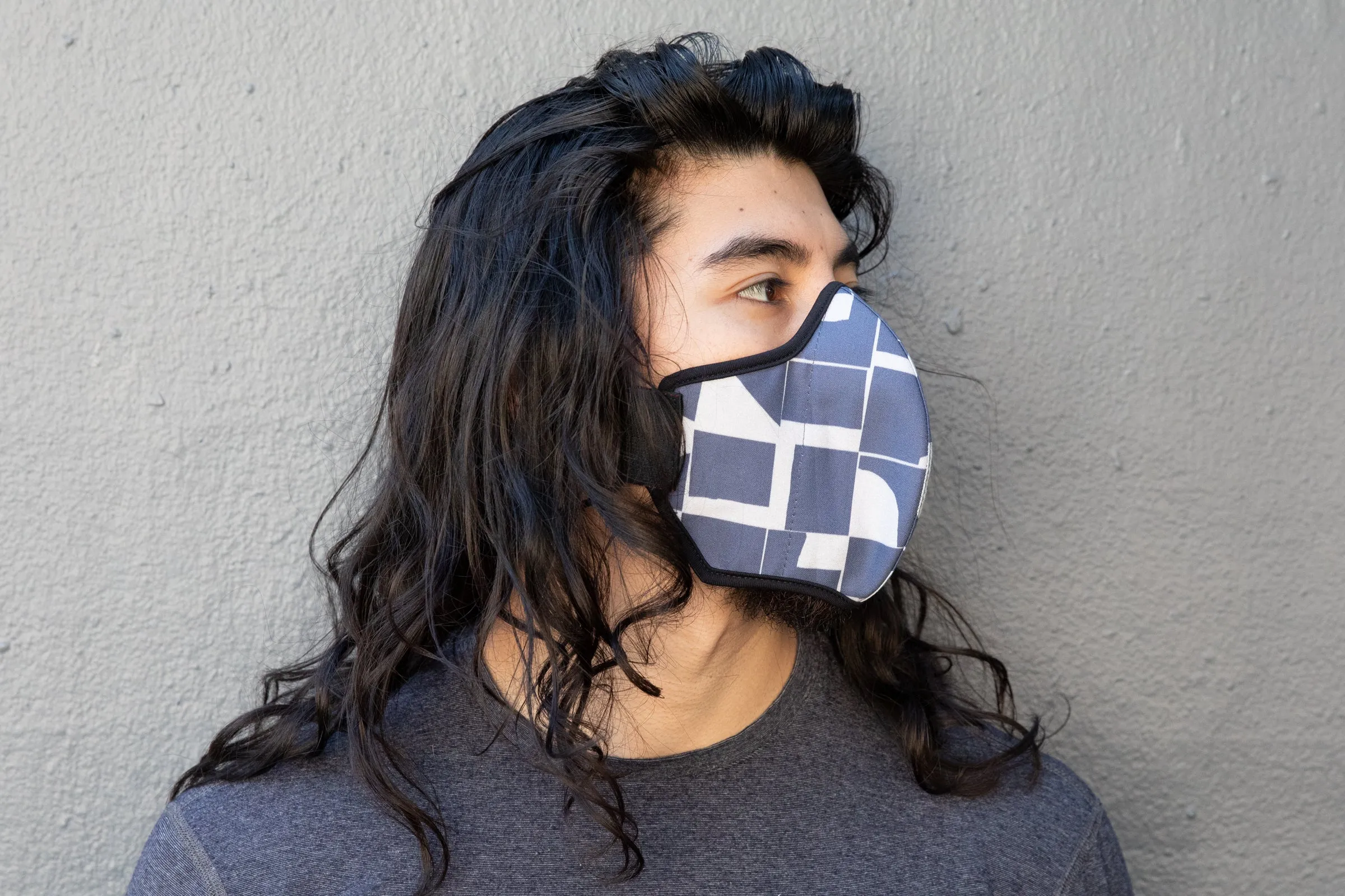 LONG modern shapes cotton MASK